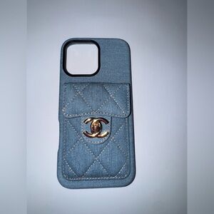 Luxury Blue Phone Case with Gold Accent
